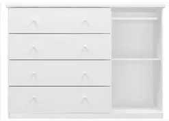 Guarda Roupa Infantil Modulado e Cômoda 04 Gavetas Eloísa Branco - Pho