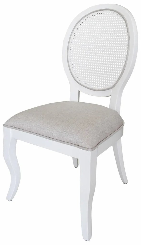 Cadeira Medalhão Delicate Palha - Branco Provençal Kleiner