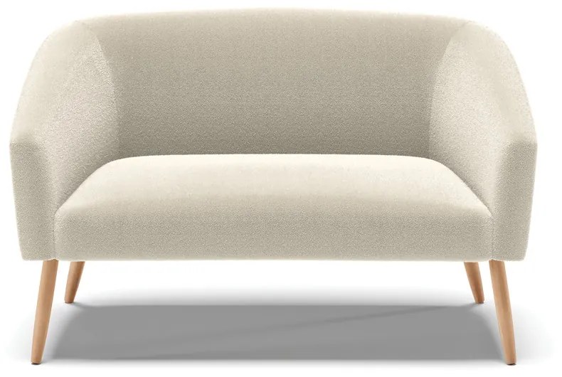 Sofá 2 Lugares Namoradeira Pé Palito Natural Stella Bouclê Bege D03 - D'Rossi