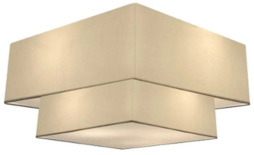 Plafon Duplo Quadrado Md-3022 Cúpula em Tecido 25/50x35cm Algodão Crú - Bivolt