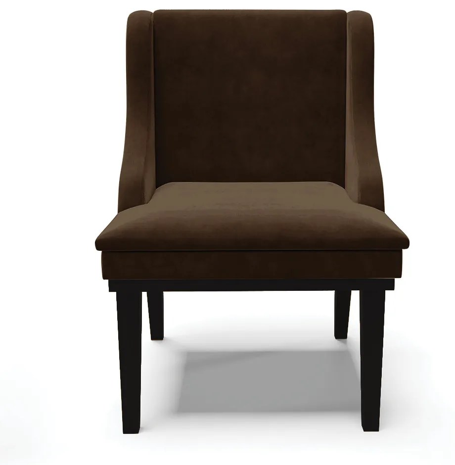 Kit 04 Cadeiras de Jantar Liz Suede Base Fixa Madeira Preto - D'Rossi - Marrom