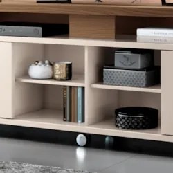 Rack Bancada de TV 70 Pol 180cm Briz H01 Castanho/Off White - Mpozenat