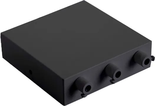 Canopla Aluminio Seis Furos Com Prensa Cabos - PRETO