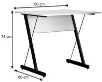 Kit 2 Mesas Para Computador Escrivaninha Zetta 90cm Pés Metálicos Pret