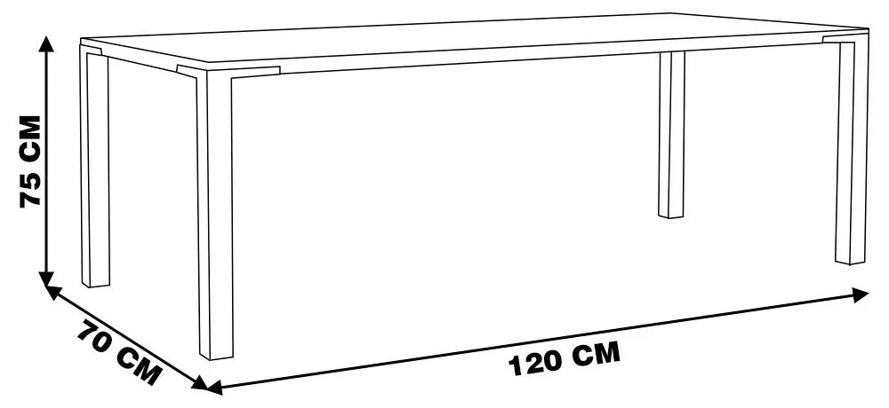 Mesa Sala de Jantar Cozinha Bladel 120cm Grafite Madeira Maciça Rustic Brown G54 - Gran Belo