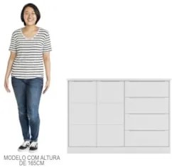 Cômoda Infantil 2 Portas 4 Gavetas Lua Z39 Branco - Mpozenato