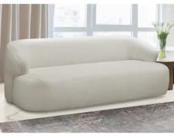 Sofá 3 Lugares Sala Orgânico 180cm Donk L08 Boucle Off White - Mpozena