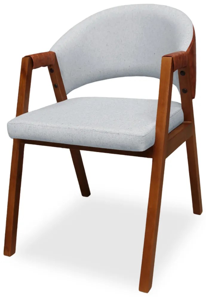 Poltrona Decorativa Suellen Linho Cinza