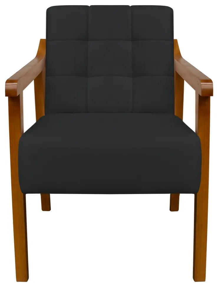 Poltrona Decorativa Vênus Veludo Preto