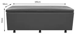 Calçadeira Baú Casal King 195cm Estofada Liz S05 Sintético Cinza - Mpo