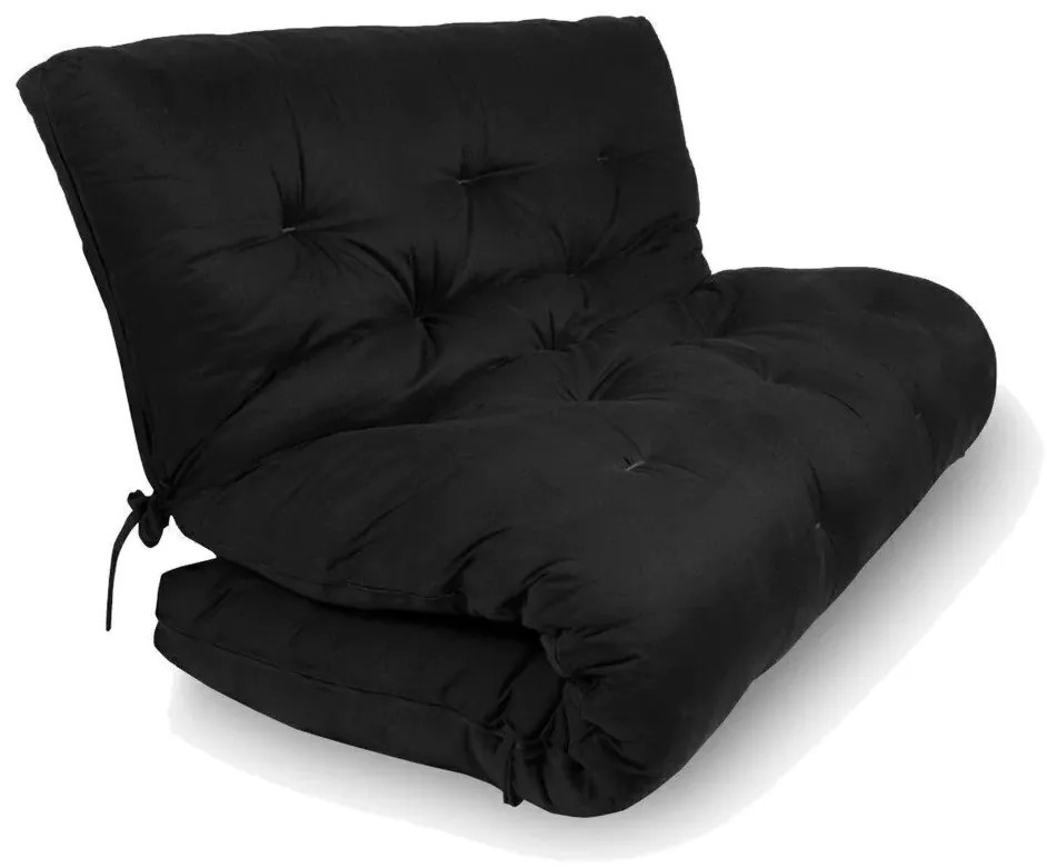 Colchonete Futon Dobravel Enrolavel Luxo + Frete Grátis (Preto)
