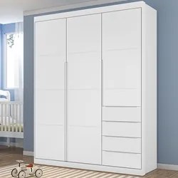 Guarda Roupa Infantil 3 Portas 4 Gavetas Pérola Branco - Phoenix