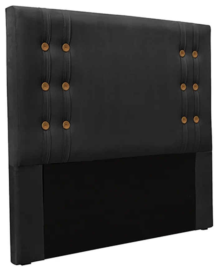 Cabeceira Decorativa Casal 1,40M Kors Veludo Preto G63 - Gran Belo