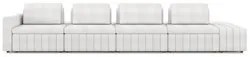 Sofá Ilha e Puff Sala Living 425cm Siesta M22 Boucle Bege Claro - Mpoz