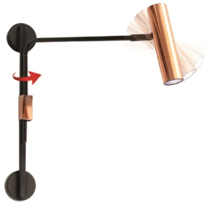 Arandela Choice Articulada 50X07X41Cm 1Xmr11 - Old Artisan Ar-5562 (GRAFITE / COBRE BRILHO)