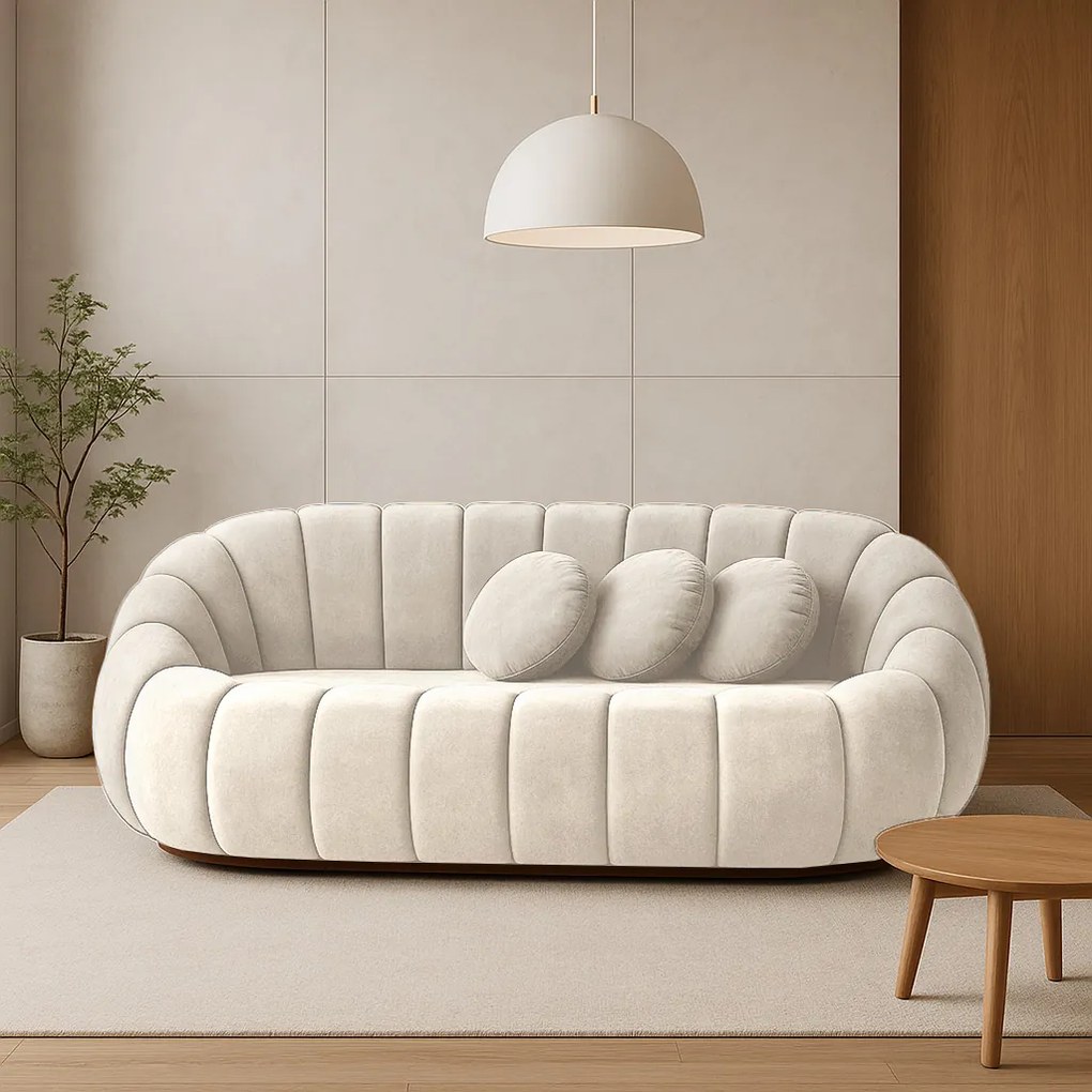 Sofá 2 Lugares Orgânico para Sala Cloud Bouclê E03 - D'Rossi - Bege