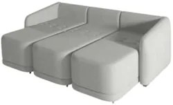 Sofá Cama Casal para Sala 246cm Polska Z08 Linho Cinza - Mpozenato