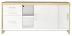 Conjunto Escritório 3 Peças Mesa Lado Direito Corp A06 Carvalho/Branco