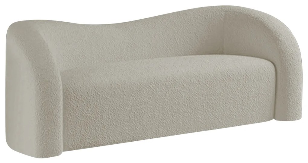 Sofá Curvo 3 Lugares Orgânico Sala Recepção Escritório Coréia 200cm Linho