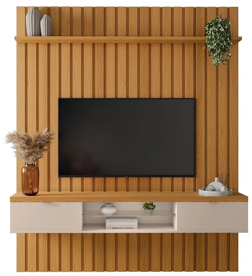 Painel Suspenso Ripado 1.8 Voi MDP/MDF Cinamomo Mel G26 - Gran Belo