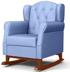 Kit 02 Poltronas Amamentação Base Madeira Balanço Lucy Z39 Sintético A