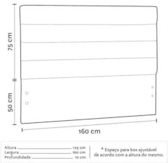 Cabeceira Casal Queen 160cm Greta Linho Cinza Z51 - Mpozenato