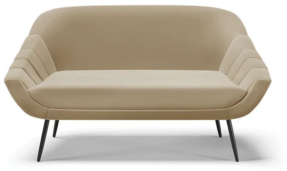 Kit 01 Namoradeira 02 Lugares e 02 Poltronas Giovana Suede Marrom Rato Pés Palito De Ferro - D'Rossi