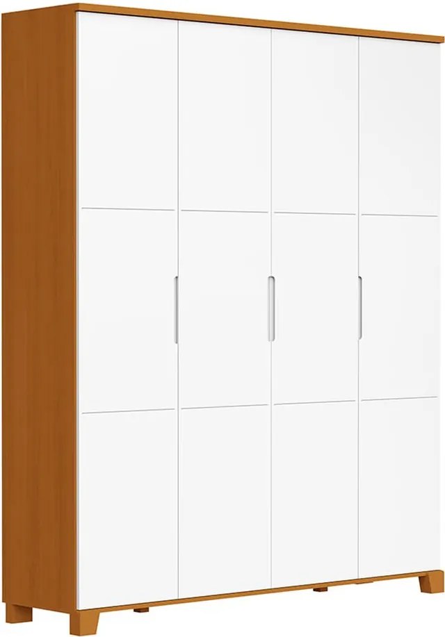 Guarda-Roupa Luna Max 4 Portas - Branco e Savana