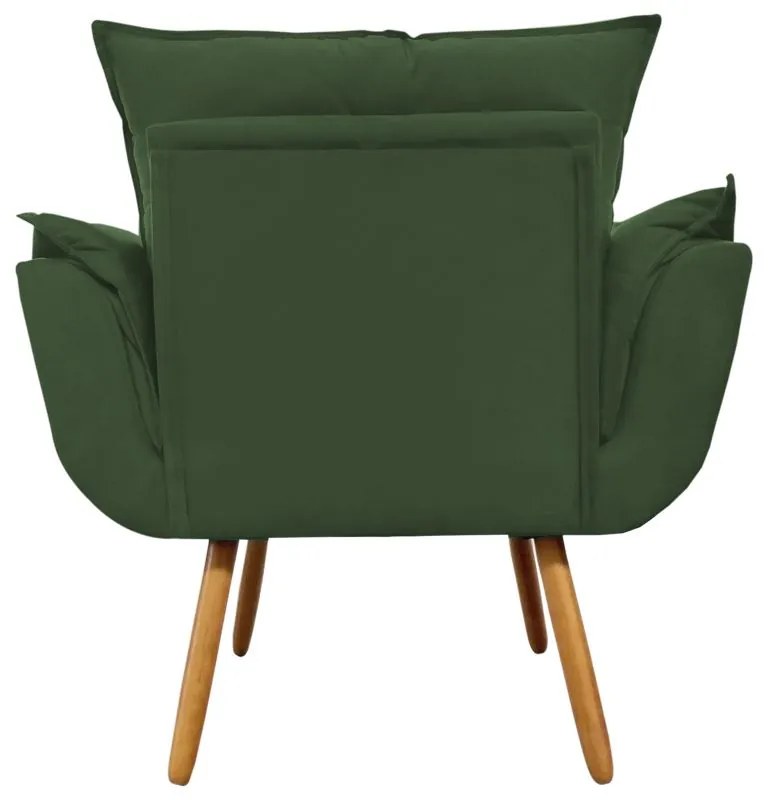 Poltrona Decorativa Opala Pés Palito Suede Verde - Sheep Estofados - Verde escuro