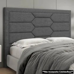 Cabeceira Cama Box Casal King 195cm Texas Z37 Linho Cinza Escuro - Mpo