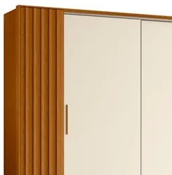 Guarda Roupa Casal 4 Portas 4 Gavetas Jacarandá Flex Cinamomo/Off Whit