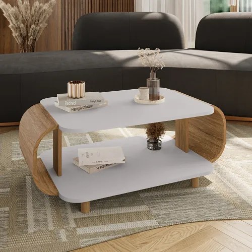 Mesa De Centro Floripa Off White/Cinamomo - Bechara Móveis