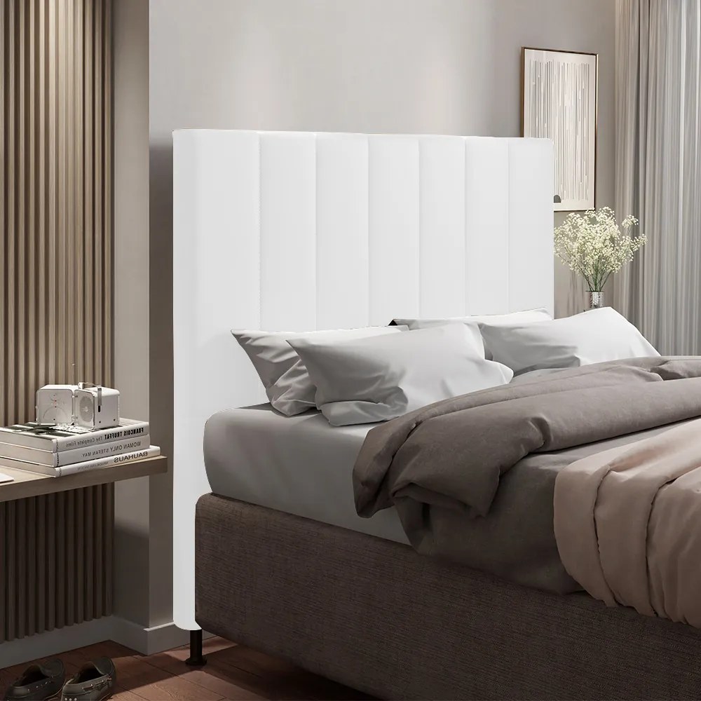 Cabeceira Casal Cama Box 140cm para Quarto Malibu Sintético M11 - D'Rossi - Branco