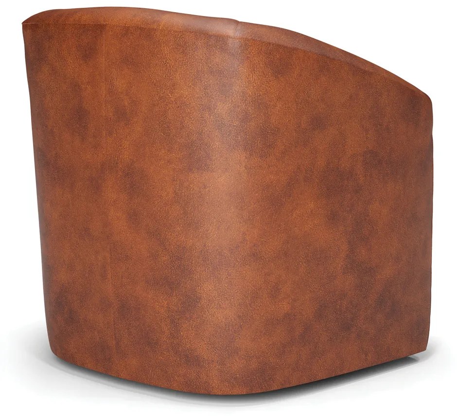 Poltrona Decorativa Base Giratória Stella Max Sintético PU Nozes D03 - D'Rossi