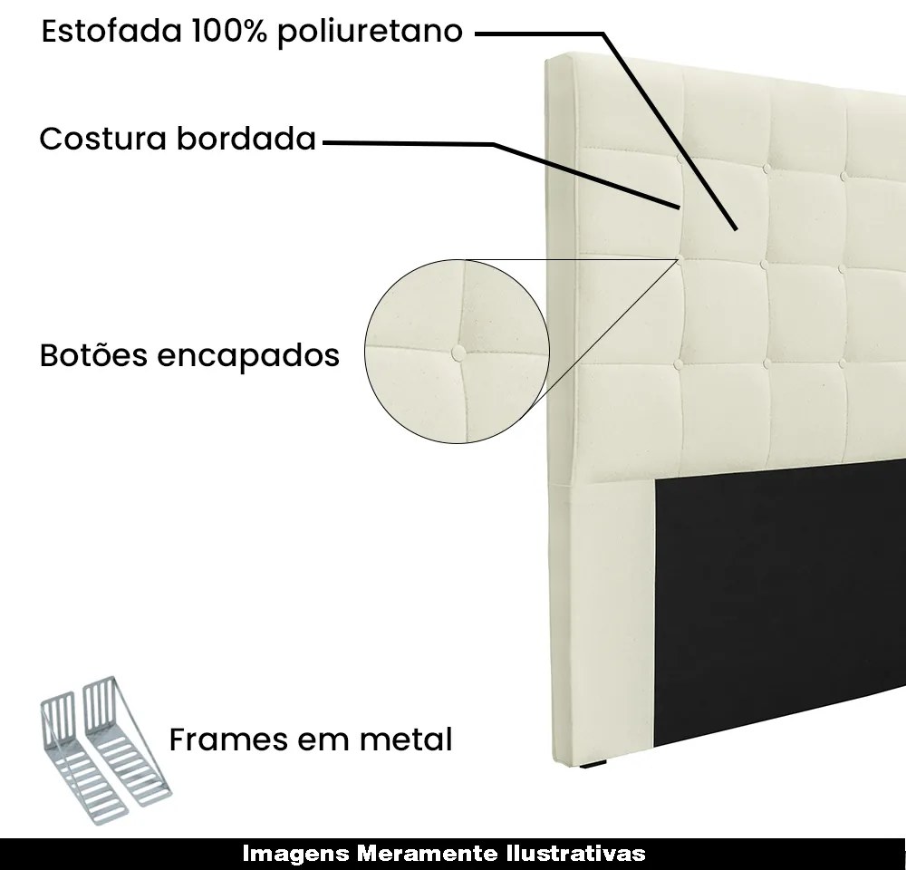 Cabeceira Decorativa Casal 1,40M Tropea Linho Natural G63 - Gran Belo
