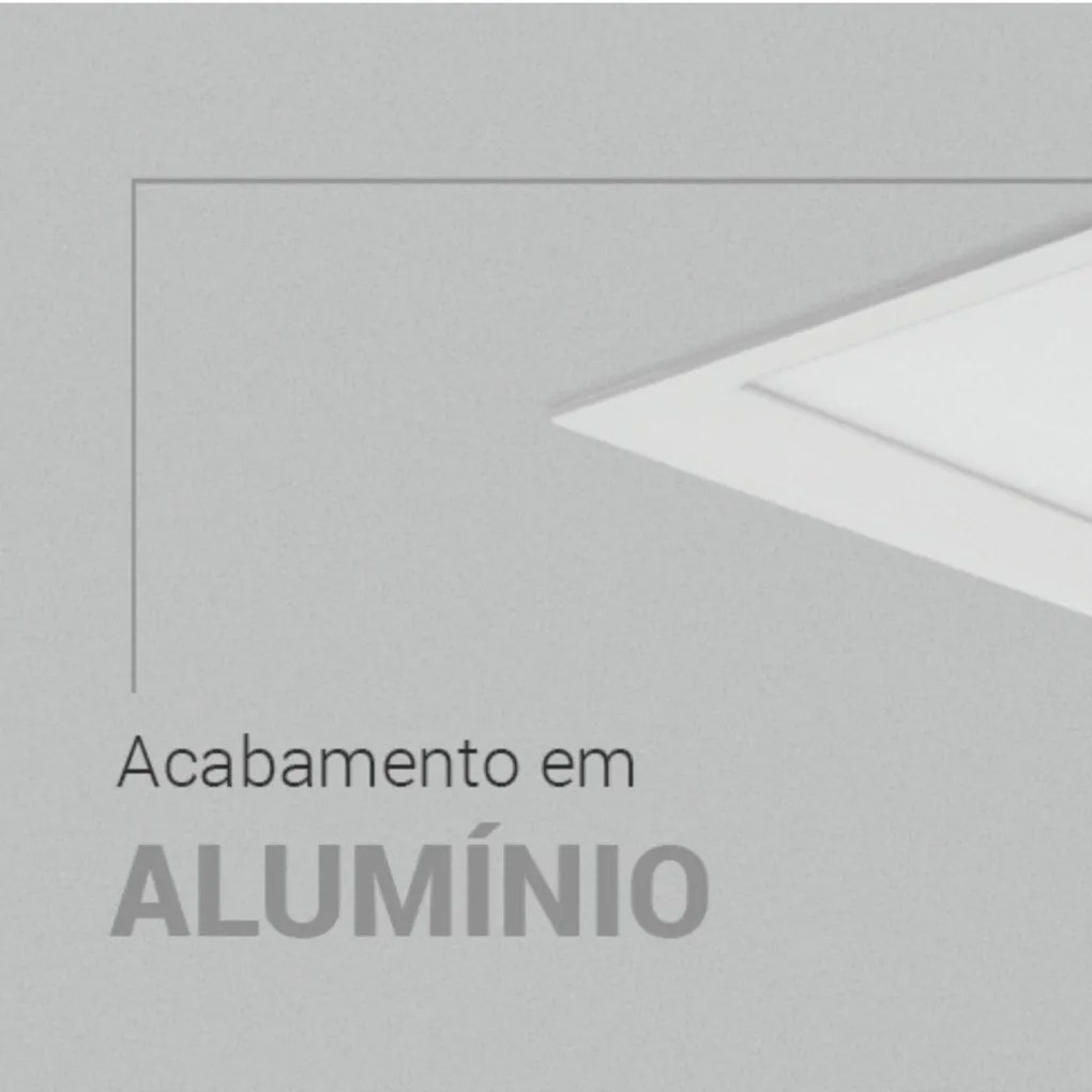 Embutido Quadrado Recuado 22,5X22,5Cm Led 22W 4000K Bivolt - Branco /...