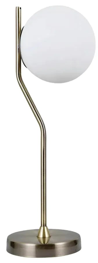 Luminaria Abajur Viva Ø17X49Cm Metal E Vidro Branco 1Xe27 G45 | Bella...