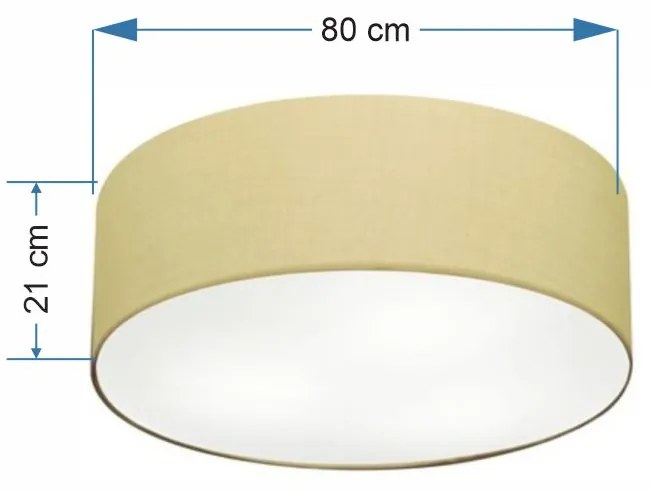 Plafon Cilíndrico Md-3055 Cúpula em Tecido 80x21cm Algodão Crú - Bivolt