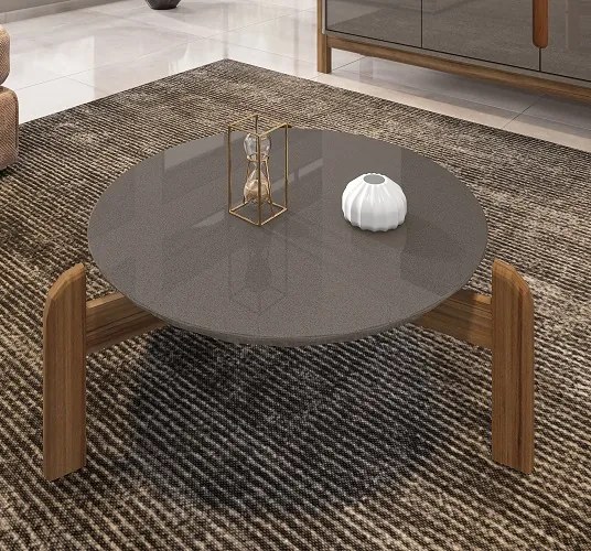 Mesa De Centro Lizz Cinza Perola/Cedro - Casa D Móveis