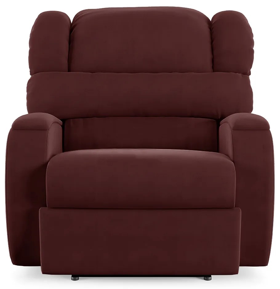 Poltrona do Papai Sala de Cinema Reclinável Kylie Power Elétrica Massagem USB Veludo Vinho G23