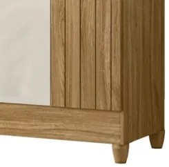 Guarda Roupa Casal 165cm Com Espelho Guiana Freijó/Off Z17   - Mpozena