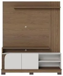 Estante Painel para TV 65 Pol Madrid C05 Amêndoa/Off White Matte - Mpo