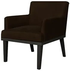 Poltrona Decorativa Sala de Estar e Recepção Vitória W01 Suede Marrom