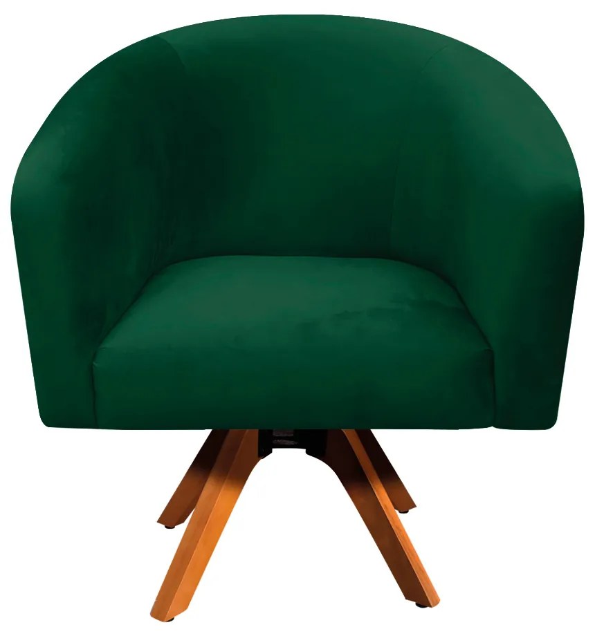 Poltrona Decorativa Giratória MM30 Stella Suede Verde D03 - D'Rossi