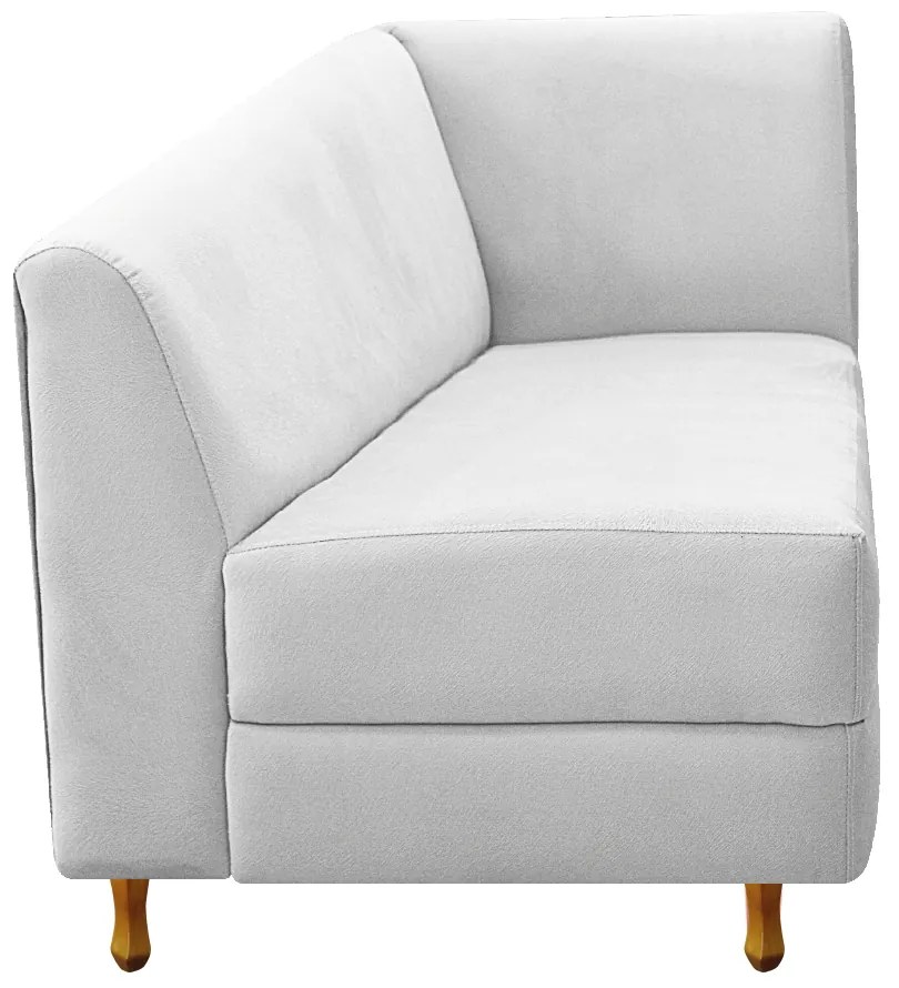 Recamier Valéria 140cm Lado Esquerdo Suede Branco - ADJ Decor
