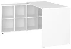 Mesa Escrivaninha em L 140x130cm 8 Nichos Eron A06 Branco - Mpozenato