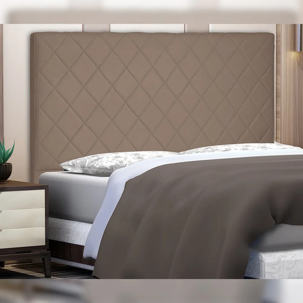 Cabeceira Decorativa 1,40M Baelon Suede Caramelo G63 - Gran Belo