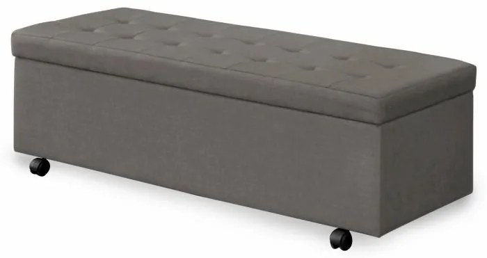 Calçadeira Baú Casal 140 cm Toskana Linho Cinza - Sheep Estofados - Cinza claro