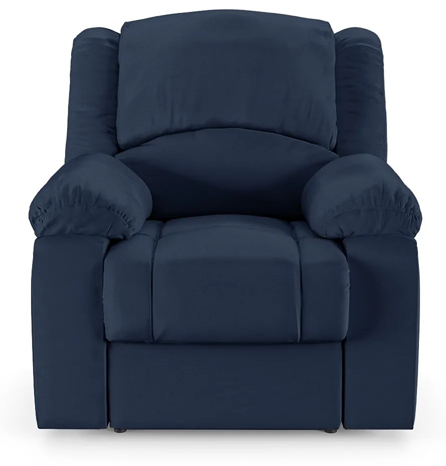Poltrona do Papai Reclinável Sala de Cinema Madrid Power Elétrica USB PU Azul  G23