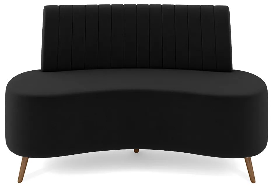 Sofá Living Decorativo 2 Lugares 1,35M Katara Preto Veludo G33 - Gran Belo